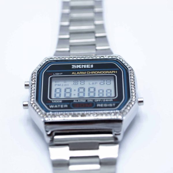 Digital damklocka silver 3